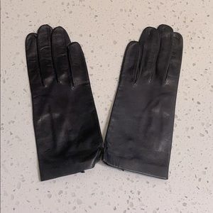 Vintage Navy Blue Leather Gloves